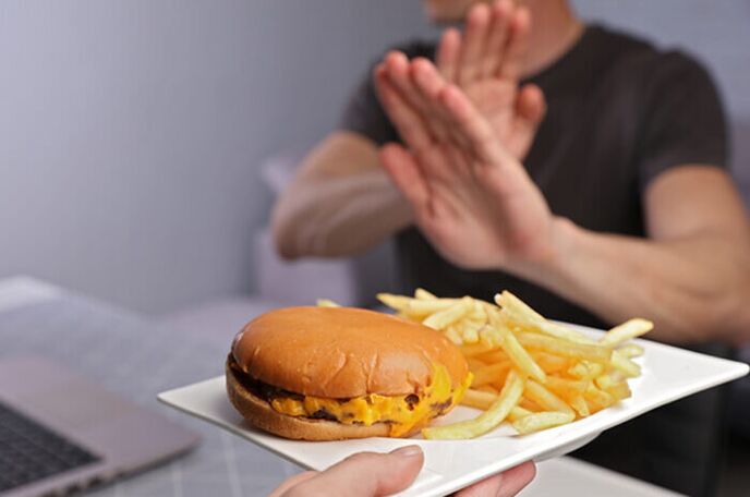 Rexeitamento da comida rápida nunha dieta por grupo sanguíneo
